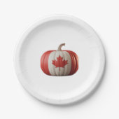 Canadian Flag Pumpkin Maple Leaf Thanksgiving Over Pappteller (Vorderseite)