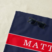 Canadian Flag Red White Blue Patriotic Monogram. B Strandtuch (Beispiel)