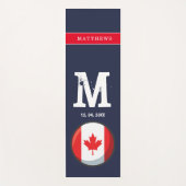 Canadian flag Red White Blue Patriotic Monogram Yogamatte (Vorderseite)
