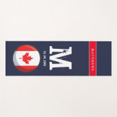 Canadian flag Red White Blue Patriotic Monogram Yogamatte (Vorderseite (Horizontal))