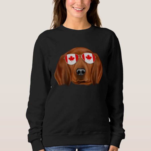 Canadian Flag Redbone Coonhound Dog Canada Pocket Sweatshirt (Vorderseite)