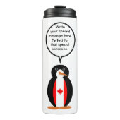 Canadian Flag Talking Ms. Penguin Personalize Text Thermosbecher (Vorderseite)