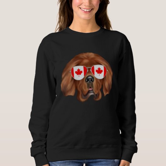 Canadian Flag Tibetan Mastiff Dog Canada Pocket Sweatshirt (Vorderseite)