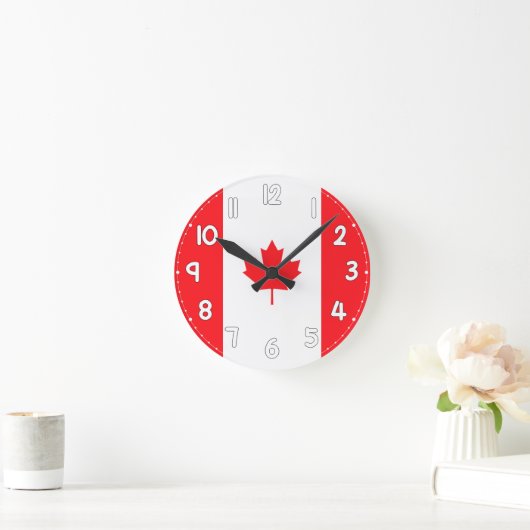Canadian Flag Wall Clock - Flag of Canada Runde Wanduhr (Zuhause)