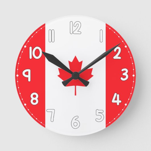 Canadian Flag Wall Clock - Flag of Canada Runde Wanduhr (Vorderseite)