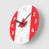 Canadian Flag Wall Clock - Flag of Canada Runde Wanduhr (Winkel)