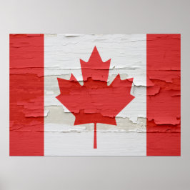 Canadian Flag Weathered Poster