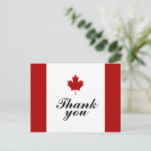 Canadian Flag Wedding Thank You Ankündigungspostkarte (Stehend Vorderseite)