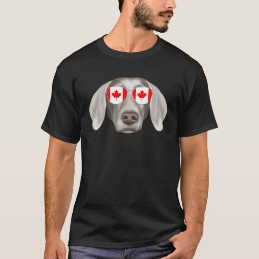 Canadian Flag Weimaraner Dog Canada Pocket T-Shirt (Vorderseite)