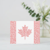 Canadian flag with city and town names postcard postkarte (Stehend Vorderseite)