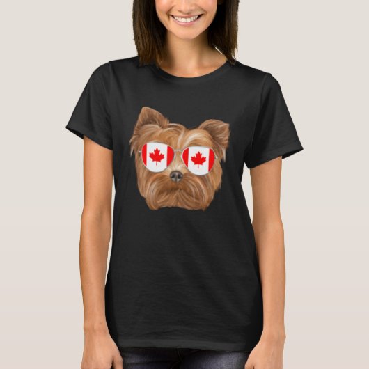 Canadian Flag Yorkshire Terrier Dog Canada Pocket T-Shirt (Vorderseite)