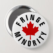 Canadian Fringe Minority Red Maple Leaf Button (Vorne & Hinten)