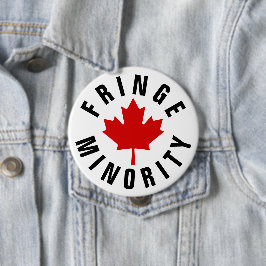 Canadian Fringe Minority Red Maple Leaf Button