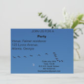 Canadian geese in flight einladung (Stehend Vorderseite)