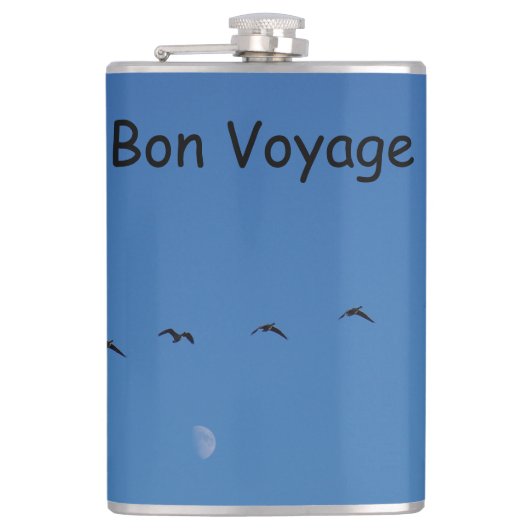 Canadian geese in flight flachmann (Vorderseite)