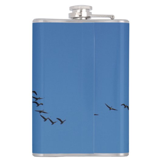 Canadian geese in flight flachmann (Rückseite)