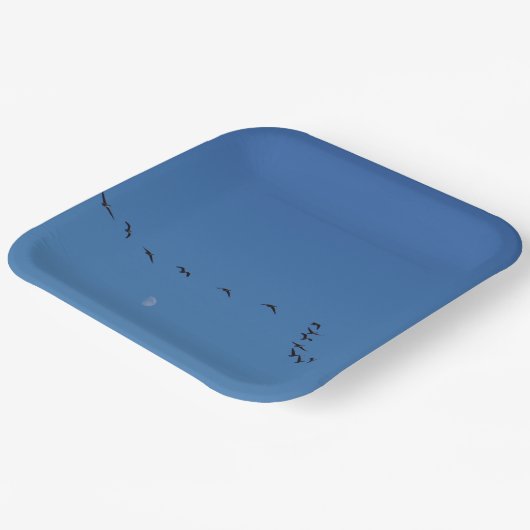 Canadian geese in flight pappteller (Gewinkelt)