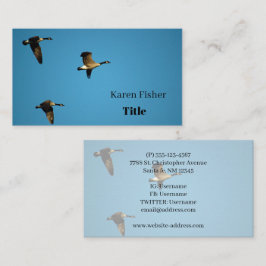 Canadian geese in flight visitenkarte