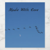 Canadian geese in flight weinetikett (Einzelnes Label)