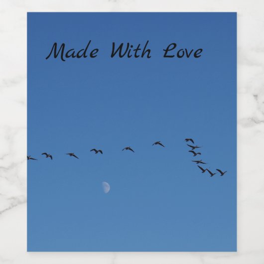 Canadian geese in flight weinetikett (Einzelnes Label)