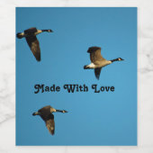 Canadian geese in flight weinetikett (Einzelnes Label)