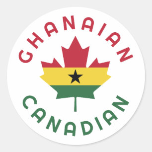 Canadian Ghanaian Roots Runder Aufkleber