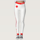 Canadian Girl Maple on Red and White Leggings (Vorderseite)