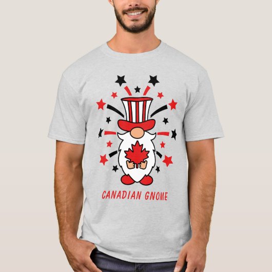 Canadian Gnome Stars Fireworks Canada Day Unisex T-Shirt (Vorderseite)