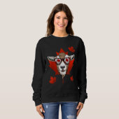 Canadian Goat Maple Tree Leaf Canada Flag Animal G Sweatshirt (Vorne ganz)