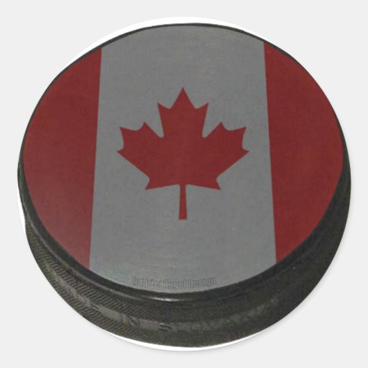 Canadian Hockey Puck Runder Aufkleber (Vorderseite)