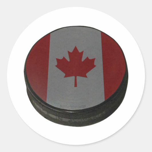Canadian Hockey Puck Runder Aufkleber (Vorderseite)