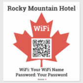 Canadian Hotel Wifi Details Plus QR Code Aufkleber (Blatt)