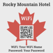 Canadian Hotel Wifi Details Plus QR Code Aufkleber (Vorderseite)