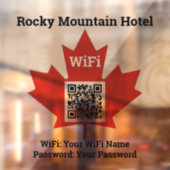 Canadian Hotel Wifi Details Plus QR Code Fensteraufkleber (Blatt 2)