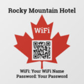 Canadian Hotel Wifi Details Plus QR Code Fensteraufkleber (Blatt)