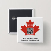 Canadian Hotel Wifi Details Plus QR Code für Mitar Button (Vorne & Hinten)