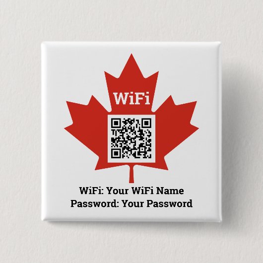 Canadian Hotel Wifi Details Plus QR Code für Mitar Button (Vorderseite)