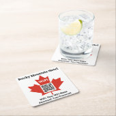Canadian Hotel Wifi Details Plus QR Code Rechteckiger Pappuntersetzer (Vor Ort)