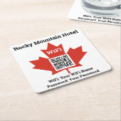 Canadian Hotel Wifi Details Plus QR Code Rechteckiger Pappuntersetzer (angewinkelt)