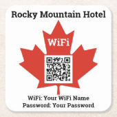 Canadian Hotel Wifi Details Plus QR Code Rechteckiger Pappuntersetzer (Vorderseite)
