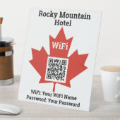 Canadian Hotel Wifi Details Plus QR Code Sockelschild (In Situ)