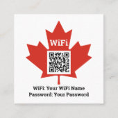Canadian Hotel Wifi Plus QR Code Plus Adresse auf  Telefonnummerkarte (Vorderseite)