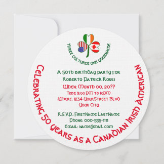 Canadian Irish USA Kleeblatt Birthday Einladung