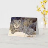 Canadian Lynx notecard Karte (Gelbe Blume)