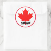 Canadian Maple Leaf Canada Day Red White Runder Aufkleber (Tasche)