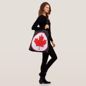 Canadian Maple Leaf Canada Day Red White Tragetaschen Mit Langen Trägern (Am Model)