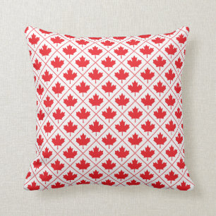 Canadian Maple Leaf Design in Rot und Weiß Kissen