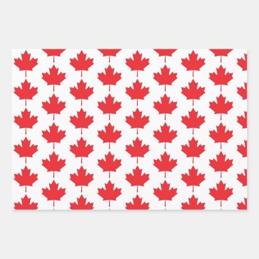 Canadian Maple Leaf Geschenkpapier Set (Vorderseite)
