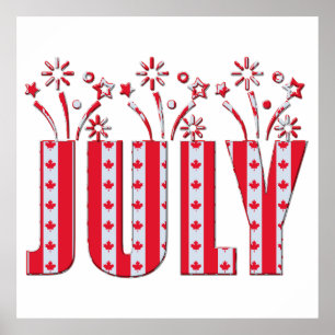 Canadian Maple Leaf Juli Glücklicher Kanada Tag Poster