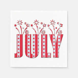 Canadian Maple Leaf Juli Glücklicher Kanada Tag Serviette